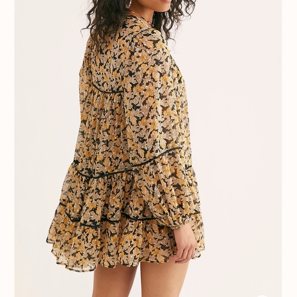 Free People | Dresses | New Free People Floral Free Swinging Mini Dress ...